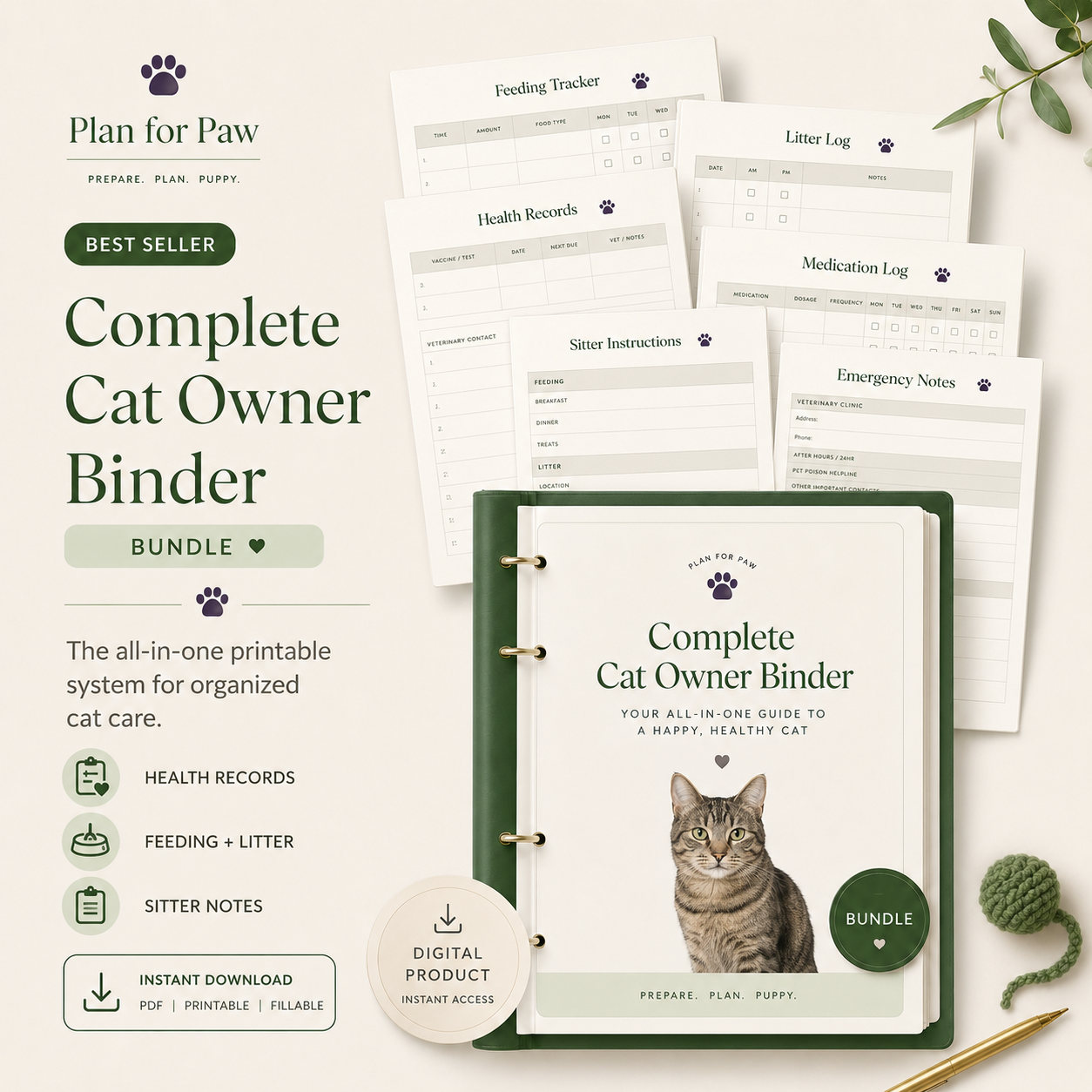 Complete Cat Owner Binder β printable PDF template